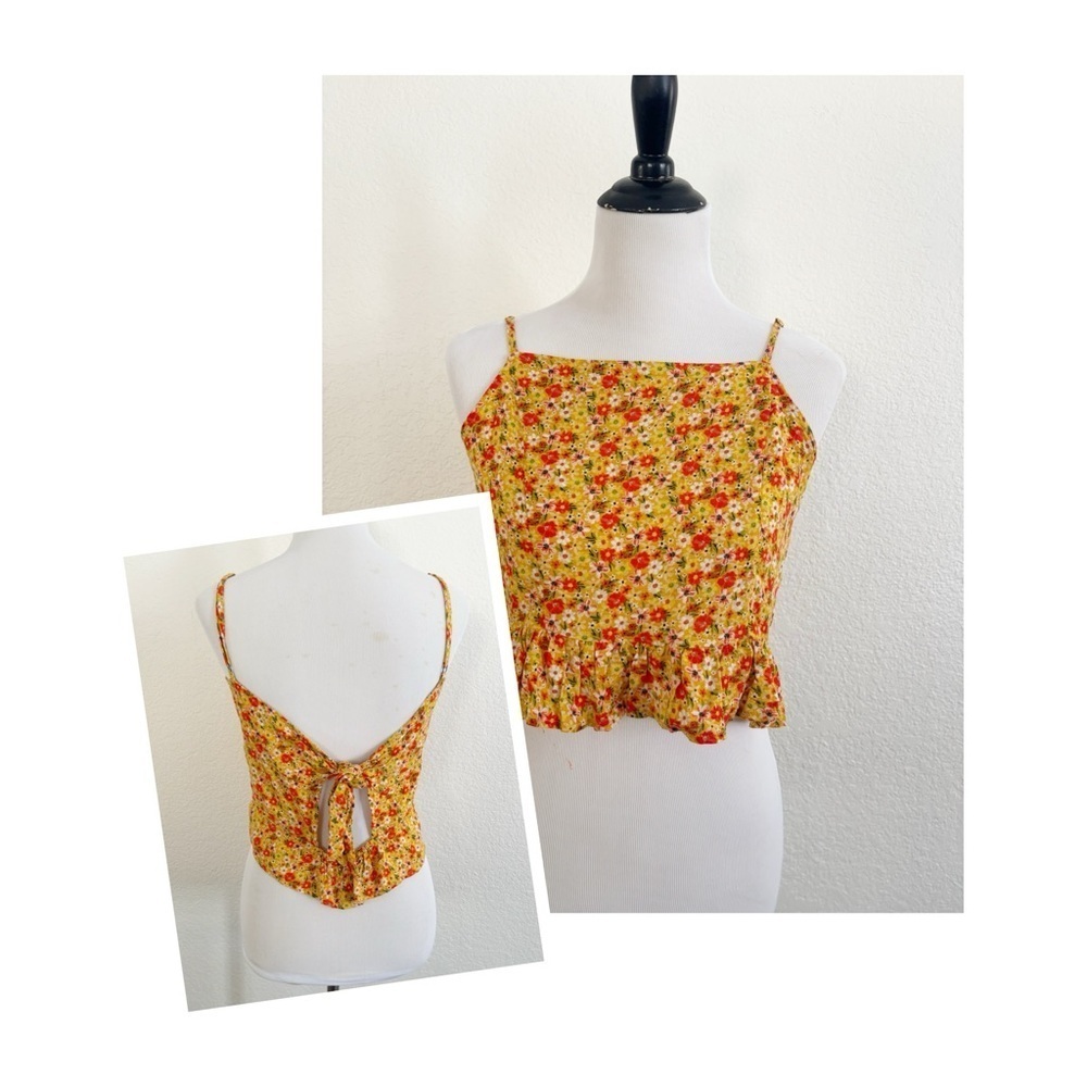 Arizona Jean Company Mustard Floral Blouse